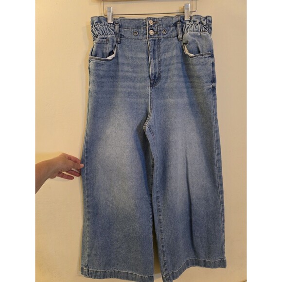 Kensie Women's Size 8/29 True Vintage  High-Rise Wide Leg ‎ Cropped Jeans Boho - Picture 1 of 10